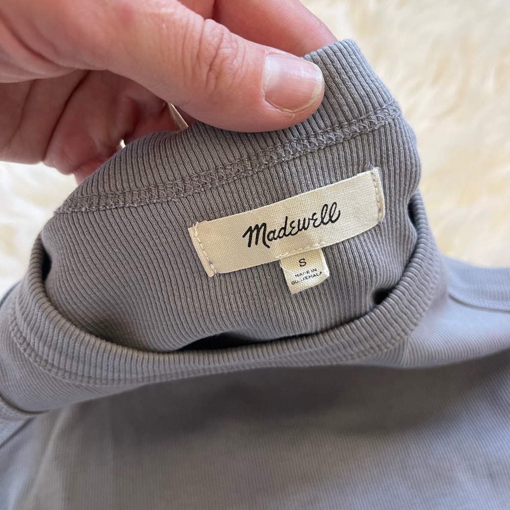 Madewell (Re)generative ribbed cotton Gray Tank Top - Picture 2 of 4